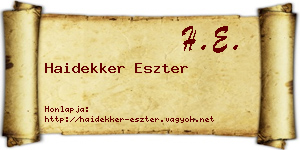Haidekker Eszter névjegykártya